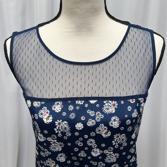 Jason Wu for Target Blue Floral Illusion Neck Tank Top - size Large - Picture 3 of 12